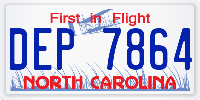 NC license plate DEP7864