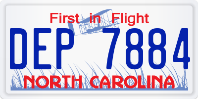 NC license plate DEP7884
