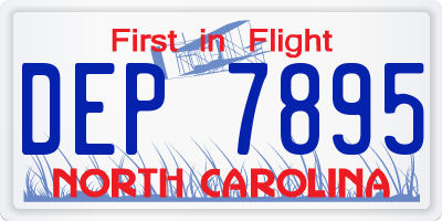 NC license plate DEP7895