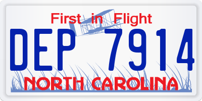 NC license plate DEP7914
