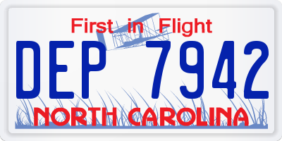 NC license plate DEP7942