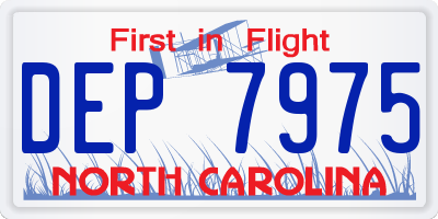 NC license plate DEP7975