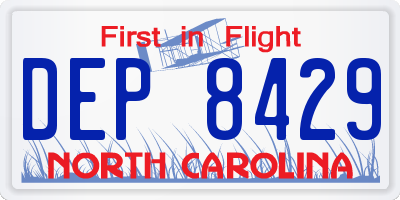 NC license plate DEP8429
