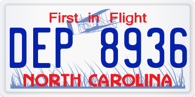 NC license plate DEP8936