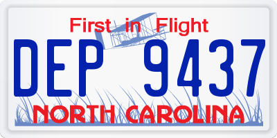 NC license plate DEP9437