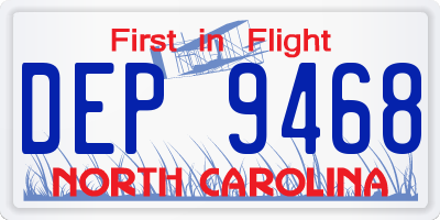 NC license plate DEP9468
