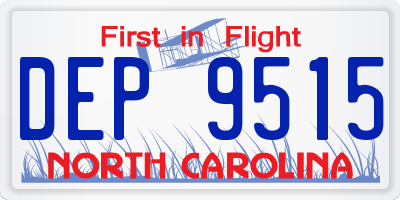 NC license plate DEP9515