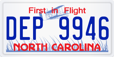 NC license plate DEP9946