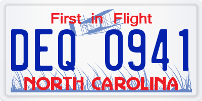 NC license plate DEQ0941