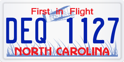 NC license plate DEQ1127
