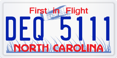 NC license plate DEQ5111
