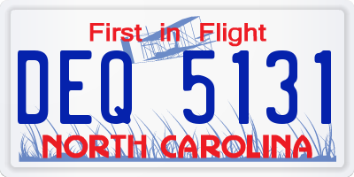 NC license plate DEQ5131