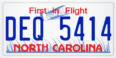 NC license plate DEQ5414