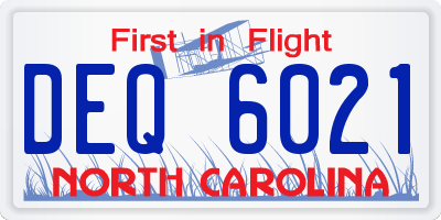NC license plate DEQ6021