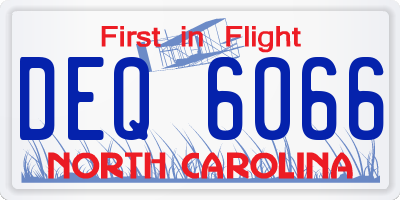 NC license plate DEQ6066