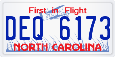 NC license plate DEQ6173
