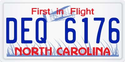NC license plate DEQ6176