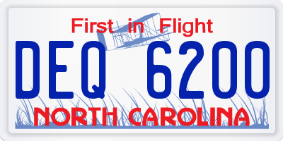 NC license plate DEQ6200