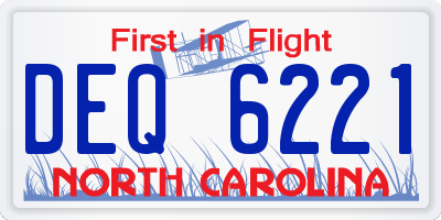 NC license plate DEQ6221