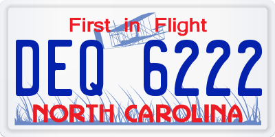 NC license plate DEQ6222