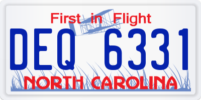 NC license plate DEQ6331