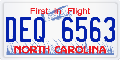 NC license plate DEQ6563