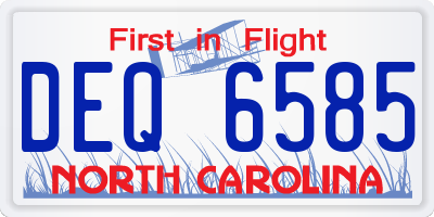 NC license plate DEQ6585
