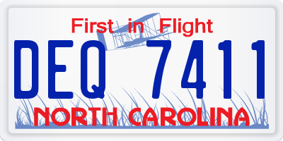 NC license plate DEQ7411