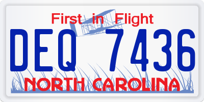 NC license plate DEQ7436