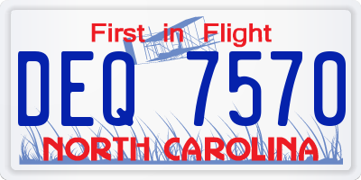 NC license plate DEQ7570