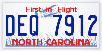 NC license plate DEQ7912