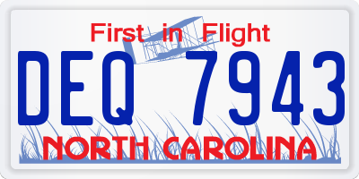NC license plate DEQ7943