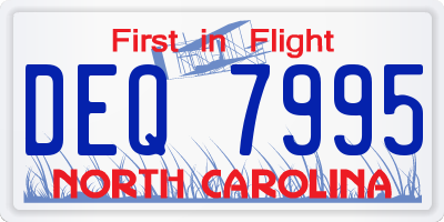 NC license plate DEQ7995