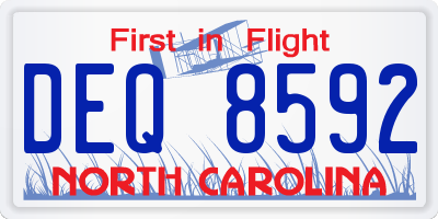 NC license plate DEQ8592
