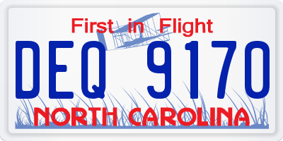 NC license plate DEQ9170