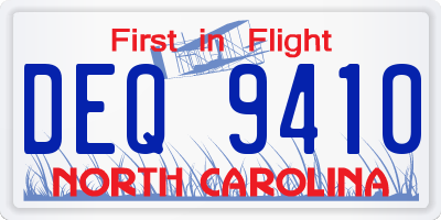 NC license plate DEQ9410