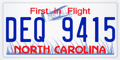 NC license plate DEQ9415