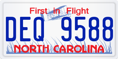 NC license plate DEQ9588