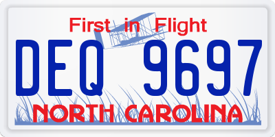 NC license plate DEQ9697