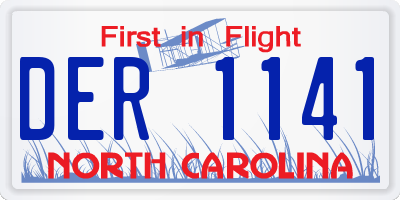 NC license plate DER1141