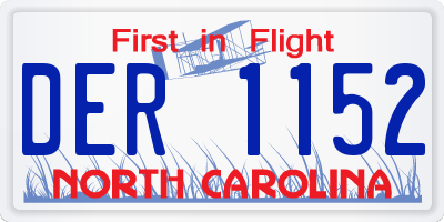 NC license plate DER1152