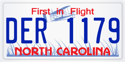 NC license plate DER1179
