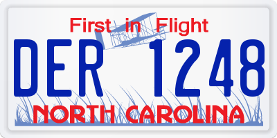 NC license plate DER1248