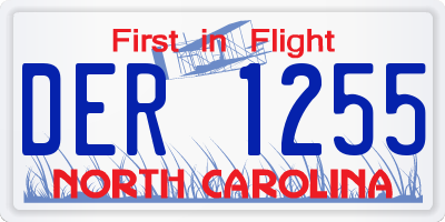 NC license plate DER1255