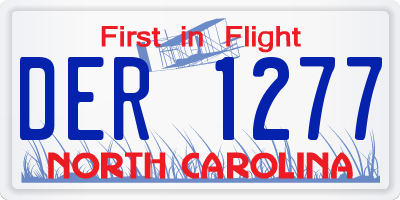 NC license plate DER1277