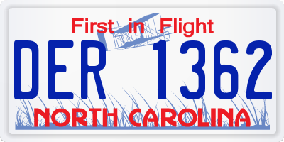 NC license plate DER1362