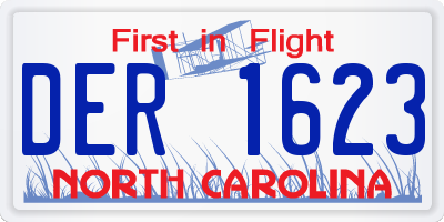NC license plate DER1623