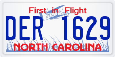 NC license plate DER1629