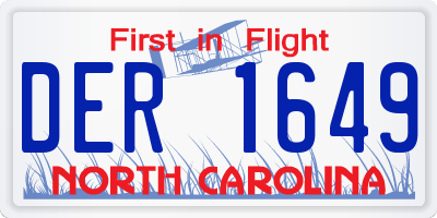 NC license plate DER1649