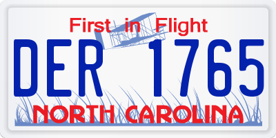 NC license plate DER1765